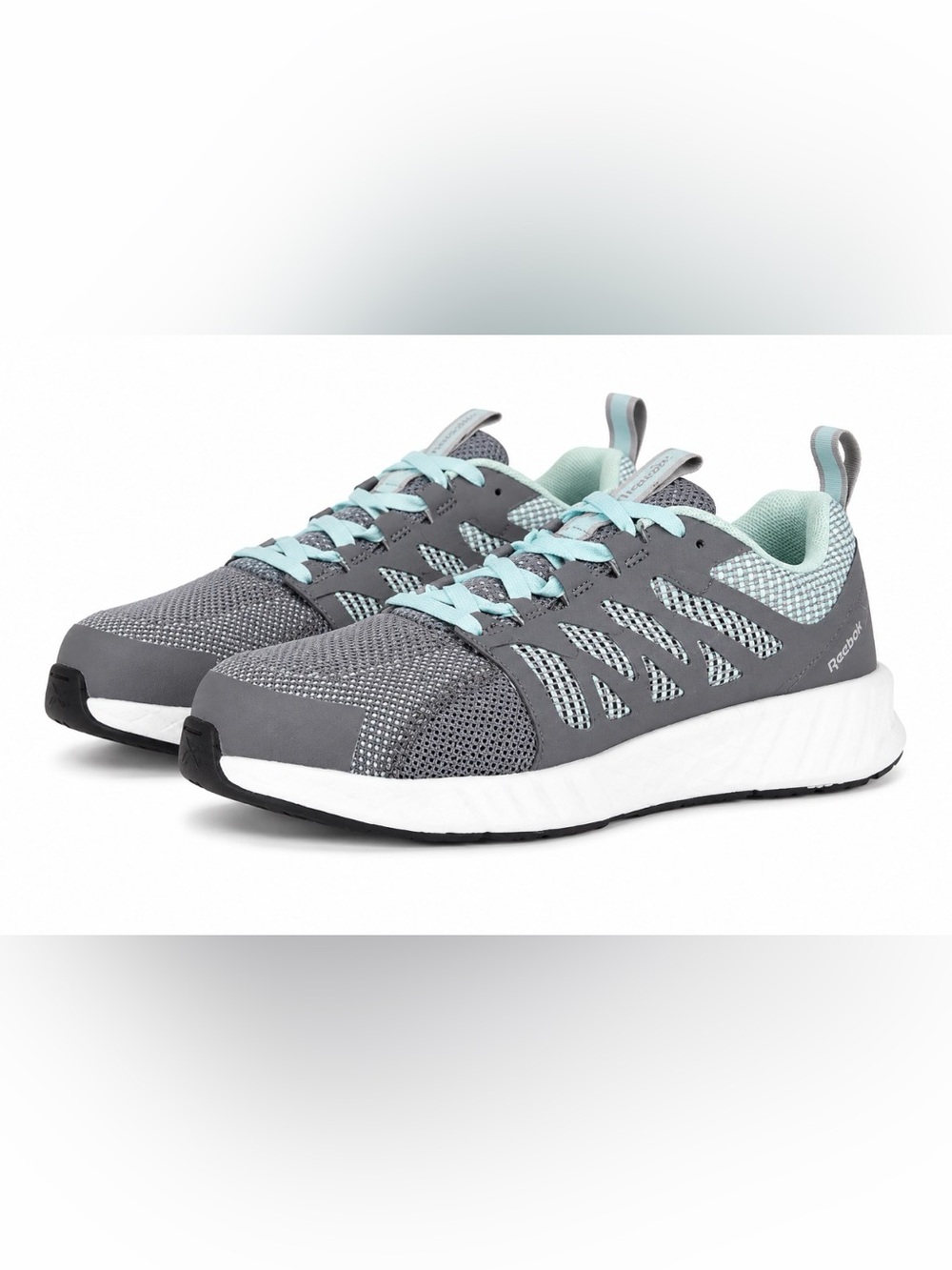 Reebok Work Composite Toe Safety Shoes Women’s 7.5 Gray Mint EH Slip Resistant N